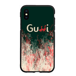 Чехол iPhone XS Max матовый Gucci - огонь, цвет: 3D-черный