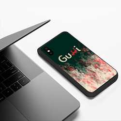 Чехол iPhone XS Max матовый Gucci - огонь, цвет: 3D-черный — фото 2