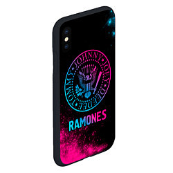 Чехол iPhone XS Max матовый Ramones Neon Gradient, цвет: 3D-черный — фото 2