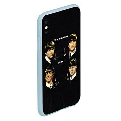 Чехол iPhone XS Max матовый The Beatles Boys, цвет: 3D-голубой — фото 2