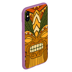 Чехол iPhone XS Max матовый Polynesian tiki ANGRY, цвет: 3D-фиолетовый — фото 2