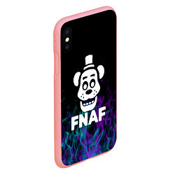Чехол iPhone XS Max матовый Five Nights At Freddys - огонь неон, цвет: 3D-баблгам — фото 2