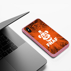 Чехол iPhone XS Max матовый Five Nights At Freddys - вспышка молнии, цвет: 3D-малиновый — фото 2