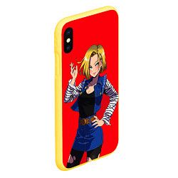 Чехол iPhone XS Max матовый Андроид 18 Вайфу Dragon ball, цвет: 3D-желтый — фото 2