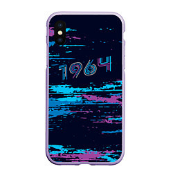 Чехол iPhone XS Max матовый 1964 год рождения - НЕОН, цвет: 3D-светло-сиреневый