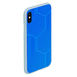 Чехол iPhone XS Max матовый Blue geometry линии, цвет: 3D-голубой — фото 2