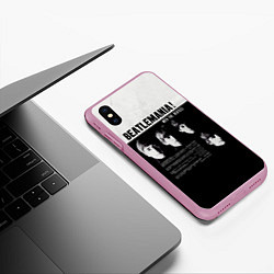 Чехол iPhone XS Max матовый With The Beatles Битломания, цвет: 3D-розовый — фото 2