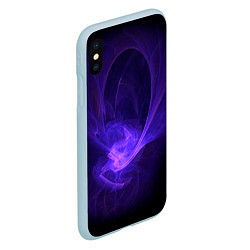 Чехол iPhone XS Max матовый Неоновые фракталы, цвет: 3D-голубой — фото 2