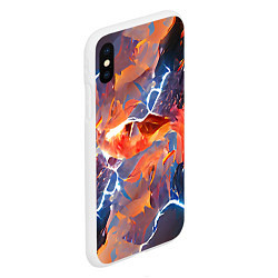 Чехол iPhone XS Max матовый Fire thunder, цвет: 3D-белый — фото 2