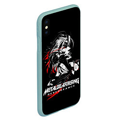 Чехол iPhone XS Max матовый Metal Gear Rising - game hero, цвет: 3D-мятный — фото 2