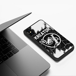 Чехол iPhone XS Max матовый Kreator кот - краска, цвет: 3D-черный — фото 2