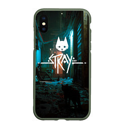 Чехол iPhone XS Max матовый Stray - киберпанк