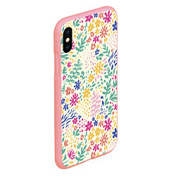 Чехол iPhone XS Max матовый Цветы Нарисованные Разноцветные, цвет: 3D-баблгам — фото 2