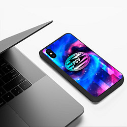 Чехол iPhone XS Max матовый PSV неоновый космос, цвет: 3D-черный — фото 2