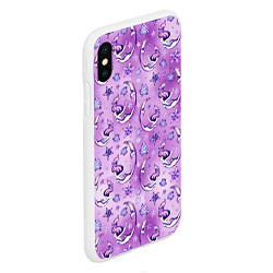 Чехол iPhone XS Max матовый Танцующие русалки на фиолетовом, цвет: 3D-белый — фото 2