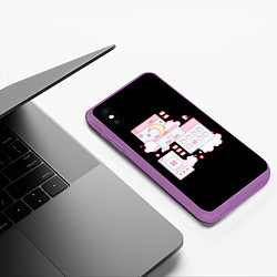 Чехол iPhone XS Max матовый Ретро Браузер Кавай, цвет: 3D-фиолетовый — фото 2