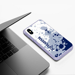 Чехол iPhone XS Max матовый Tottenham hotspur Брызги красок, цвет: 3D-светло-сиреневый — фото 2