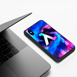 Чехол iPhone XS Max матовый Half-Life неоновый космос, цвет: 3D-черный — фото 2