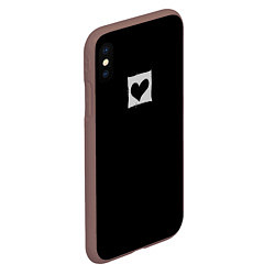 Чехол iPhone XS Max матовый Пустое сердце - заплатка, цвет: 3D-коричневый — фото 2