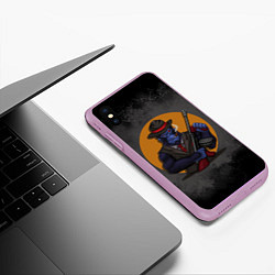 Чехол iPhone XS Max матовый Горилла гангстер, цвет: 3D-сиреневый — фото 2
