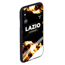 Чехол iPhone XS Max матовый Lazio legendary sport fire, цвет: 3D-черный — фото 2