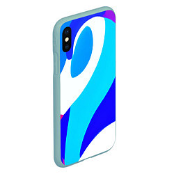 Чехол iPhone XS Max матовый Яркая авангардная абстракция, цвет: 3D-мятный — фото 2