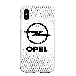 Чехол iPhone XS Max матовый Opel с потертостями на светлом фоне