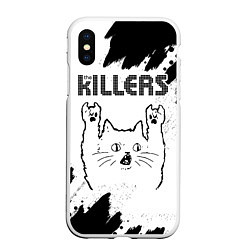Чехол iPhone XS Max матовый The Killers рок кот на светлом фоне