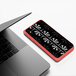 Чехол iPhone XS Max матовый Скандинавский компас Вегвизир, цвет: 3D-красный — фото 2