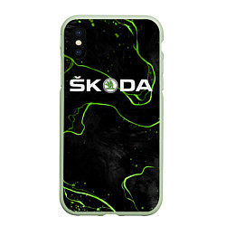 Чехол iPhone XS Max матовый Шкодавод, цвет: 3D-салатовый