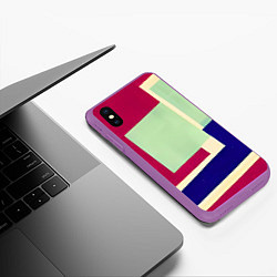 Чехол iPhone XS Max матовый В стиле авангардизма, цвет: 3D-фиолетовый — фото 2