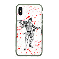 Чехол iPhone XS Max матовый Metal gear rising blood, цвет: 3D-темно-зеленый