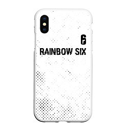 Чехол iPhone XS Max матовый Rainbow Six glitch на светлом фоне: символ сверху