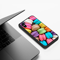 Чехол iPhone XS Max матовый Цветные Макаруны, цвет: 3D-черный — фото 2