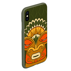 Чехол iPhone XS Max матовый Polynesian tiki HUMBLE, цвет: 3D-темно-зеленый — фото 2