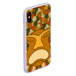 Чехол iPhone XS Max матовый Polynesian tiki SERENE, цвет: 3D-светло-сиреневый — фото 2