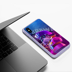 Чехол iPhone XS Max матовый Галактический генерал Гавс Brawl Stars, цвет: 3D-светло-сиреневый — фото 2