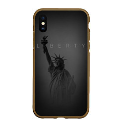 Чехол iPhone XS Max матовый LIBERTY - СТАТУЯ СВОБОДЫ, цвет: 3D-коричневый