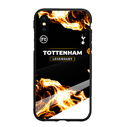 Чехол iPhone XS Max матовый Tottenham legendary sport fire, цвет: 3D-черный