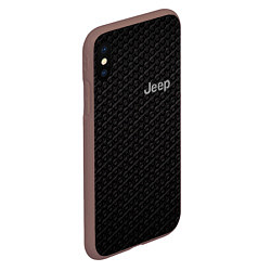 Чехол iPhone XS Max матовый Jeep карбон, цвет: 3D-коричневый — фото 2