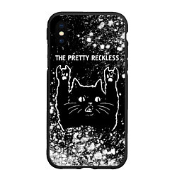 Чехол iPhone XS Max матовый Группа The Pretty Reckless и рок кот, цвет: 3D-черный