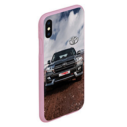 Чехол iPhone XS Max матовый Toyota Land Cruiser in the mountains, цвет: 3D-розовый — фото 2