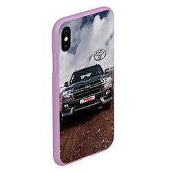 Чехол iPhone XS Max матовый Toyota Land Cruiser in the mountains, цвет: 3D-сиреневый — фото 2