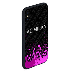 Чехол iPhone XS Max матовый AC Milan pro football: символ сверху, цвет: 3D-черный — фото 2