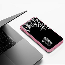 Чехол iPhone XS Max матовый Joy Division - неровность горы, цвет: 3D-малиновый — фото 2