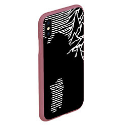 Чехол iPhone XS Max матовый Joy Division - неровность горы, цвет: 3D-малиновый — фото 2