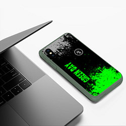 Чехол iPhone XS Max матовый Green day - hits, цвет: 3D-темно-зеленый — фото 2