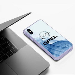 Чехол iPhone XS Max матовый Opel - logo, цвет: 3D-светло-сиреневый — фото 2