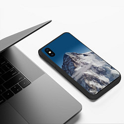 Чехол iPhone XS Max матовый Каракорум, К2, Чогори, 8614 м - вторая по высоте, цвет: 3D-черный — фото 2