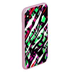 Чехол iPhone XS Max матовый Разноцветная Зебра, цвет: 3D-розовый — фото 2